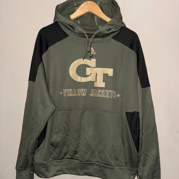Adidas Georgia Tech Yellow Jackets Salute To Service Team Issue Hoodie Mens L - Picture 1 of 7